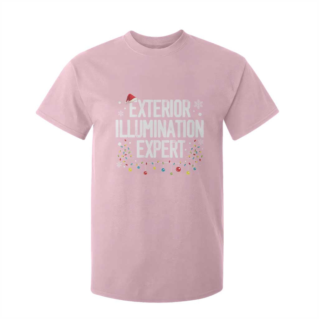 Funny Christmas T Shirt For Kid Exterior Illumination Expert Christmas Lights TS09 Light Pink Print Your Wear