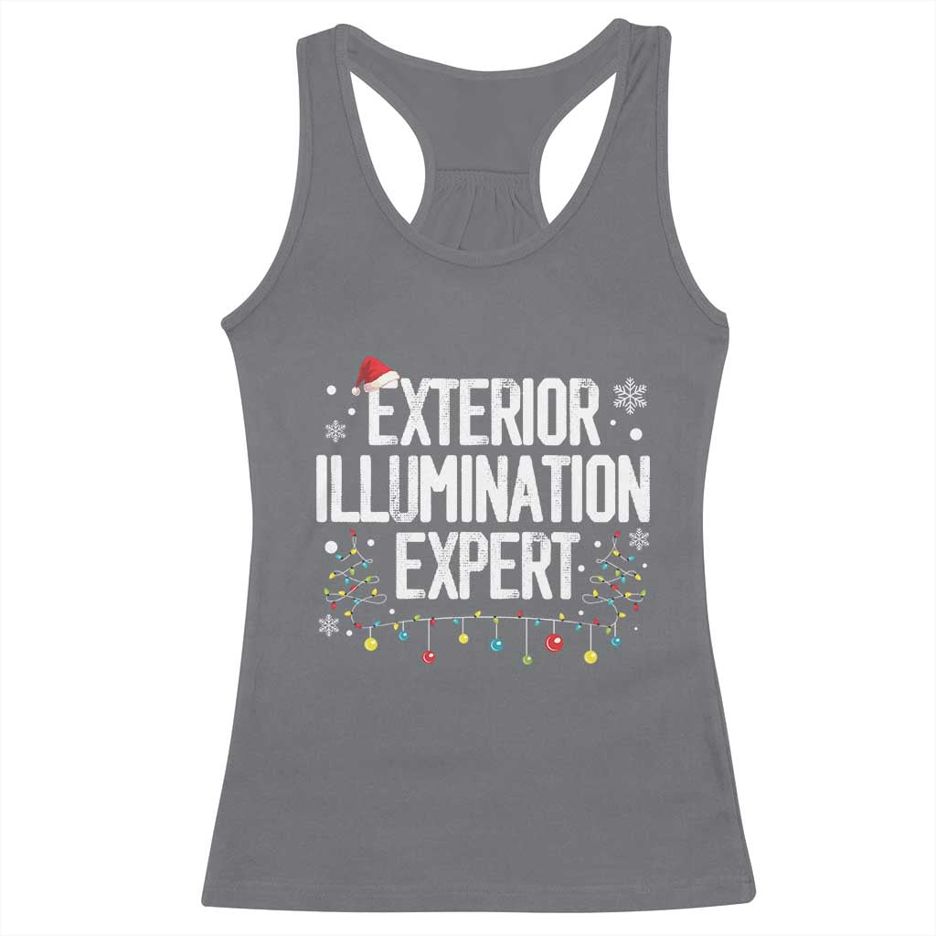Funny Christmas Racerback Tank Top Exterior Illumination Expert Christmas Lights TS09 Charcoal Print Your Wear