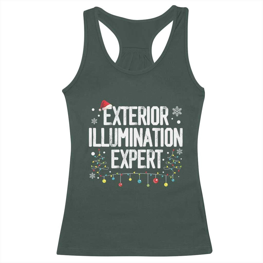 Funny Christmas Racerback Tank Top Exterior Illumination Expert Christmas Lights TS09 Dark Forest Green Print Your Wear