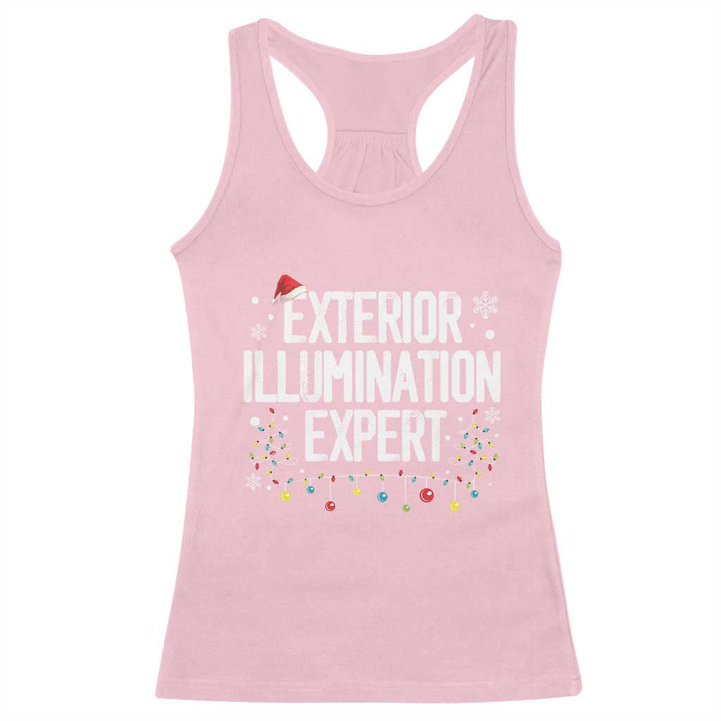 Funny Christmas Racerback Tank Top Exterior Illumination Expert Christmas Lights TS09 Light Pink Print Your Wear