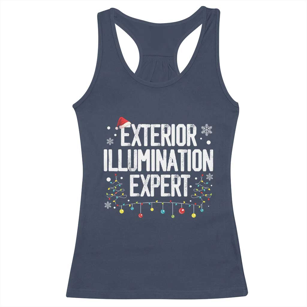 Funny Christmas Racerback Tank Top Exterior Illumination Expert Christmas Lights TS09 Navy Print Your Wear