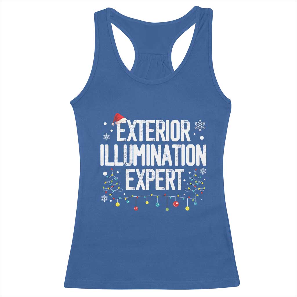 Funny Christmas Racerback Tank Top Exterior Illumination Expert Christmas Lights TS09 Royal Blue Print Your Wear