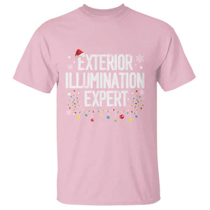 Funny Christmas T Shirt Exterior Illumination Expert Christmas Lights TS09 Light Pink Print Your Wear
