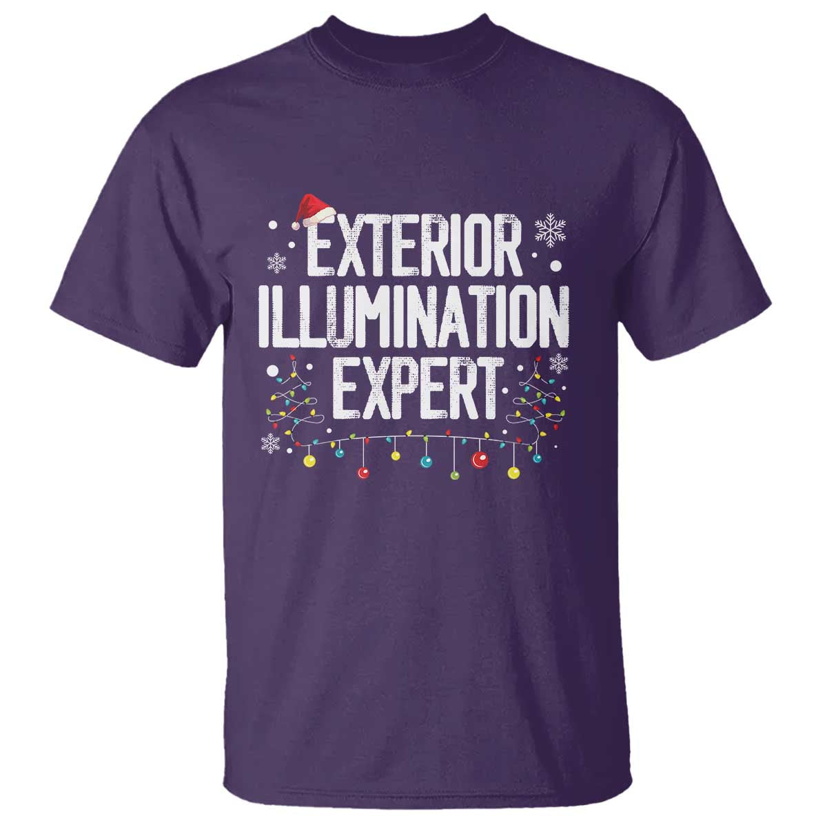 Funny Christmas T Shirt Exterior Illumination Expert Christmas Lights TS09 Purple Print Your Wear