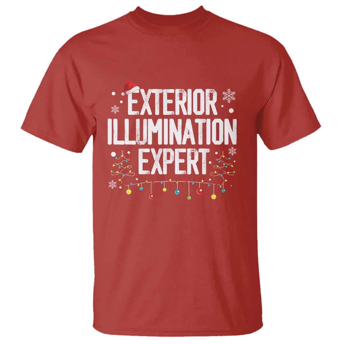 Funny Christmas T Shirt Exterior Illumination Expert Christmas Lights TS09 Red Print Your Wear