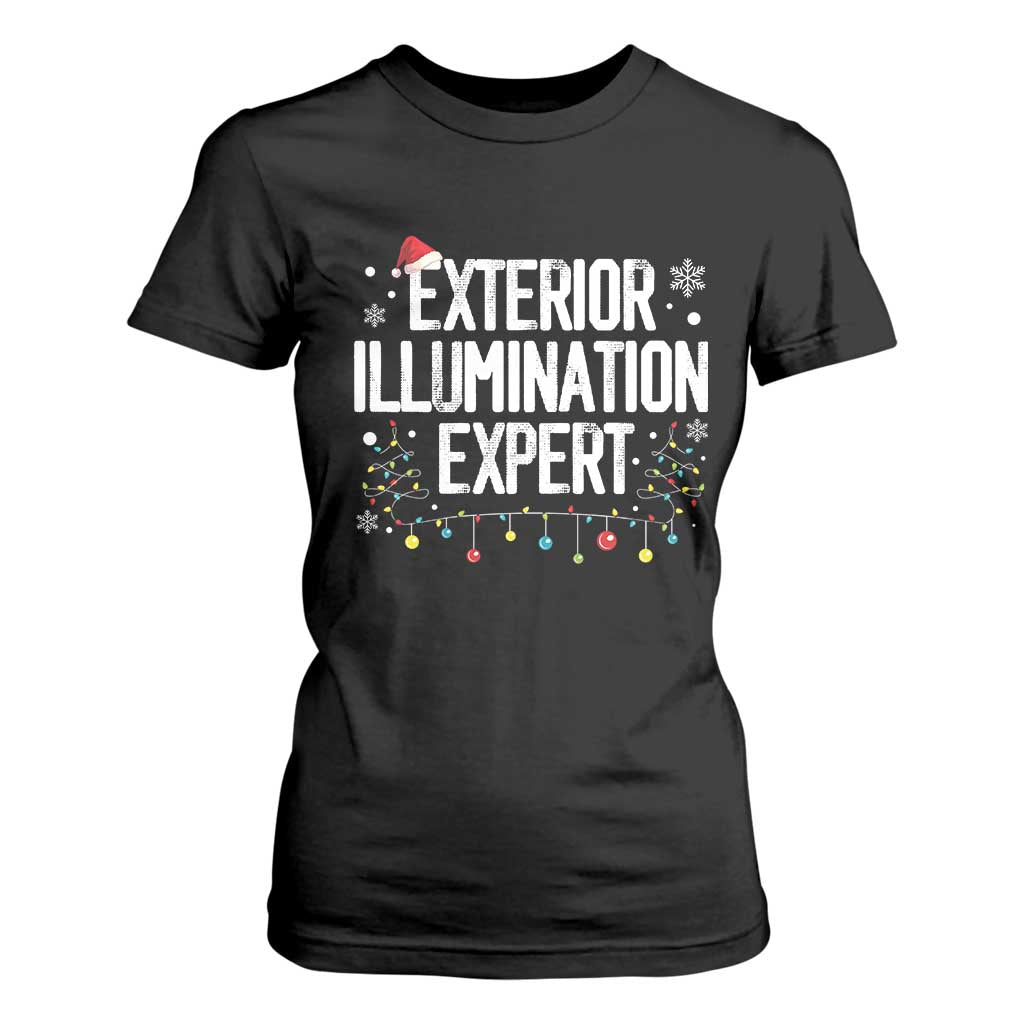 Funny Christmas T Shirt For Women Exterior Illumination Expert Christmas Lights TS09 Black Print Your Wear