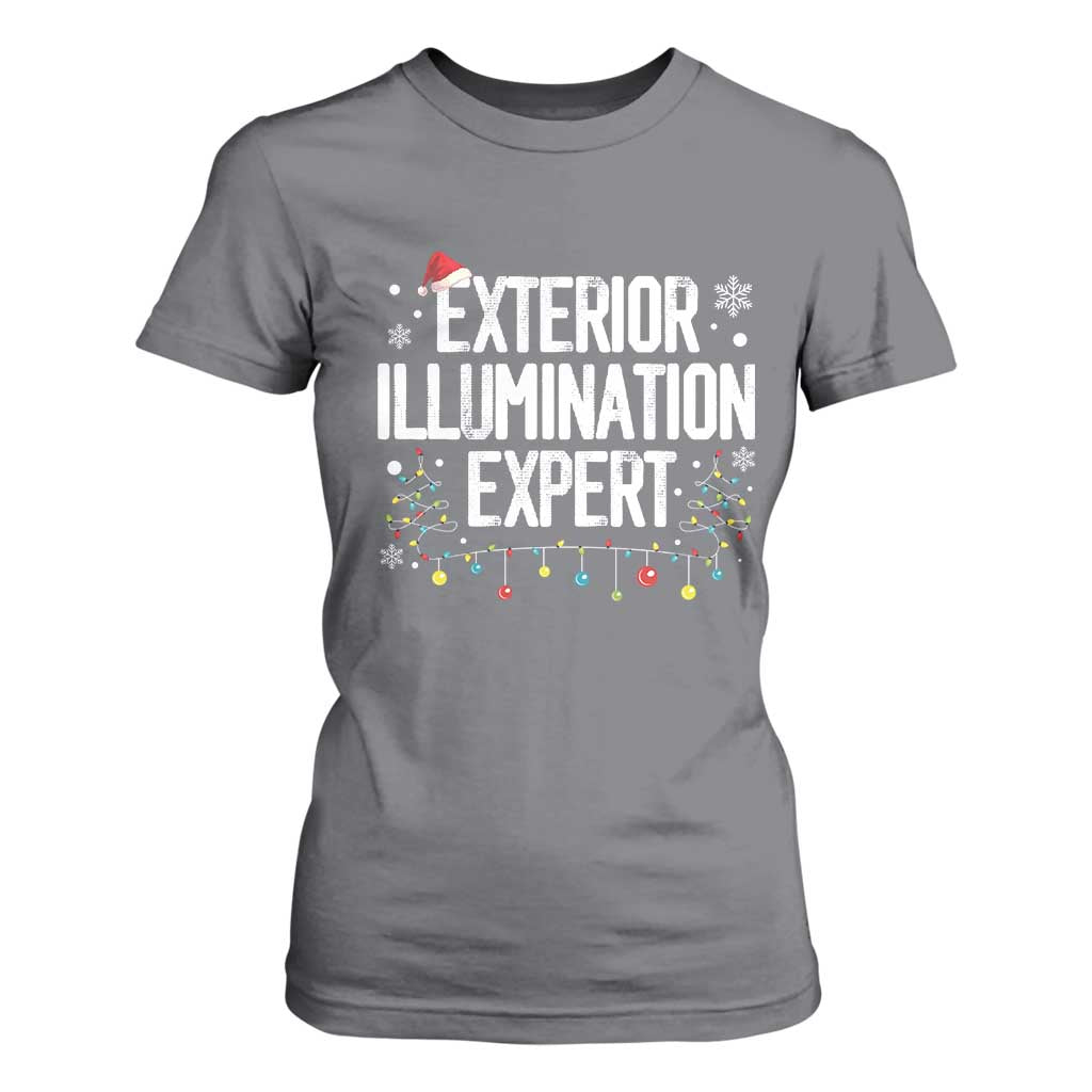 Funny Christmas T Shirt For Women Exterior Illumination Expert Christmas Lights TS09 Charcoal Print Your Wear