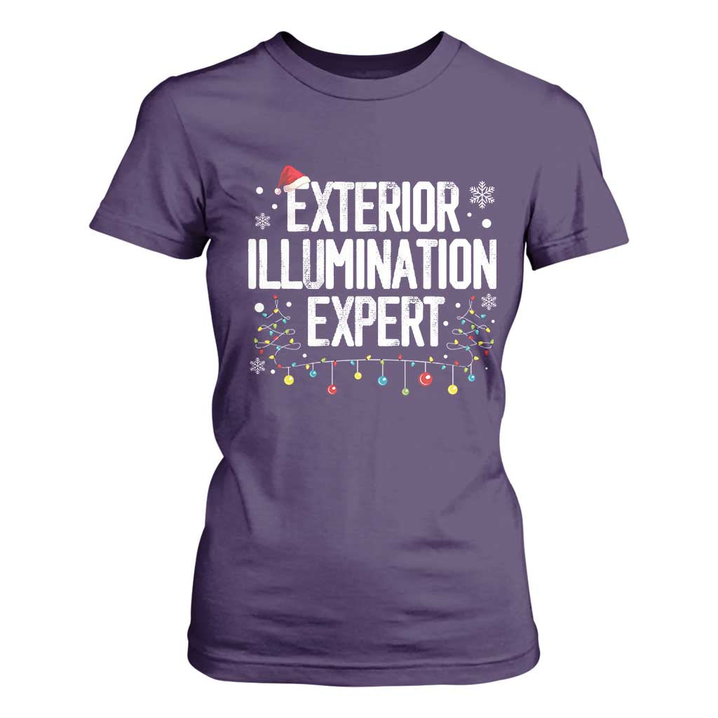 Funny Christmas T Shirt For Women Exterior Illumination Expert Christmas Lights TS09 Purple Print Your Wear