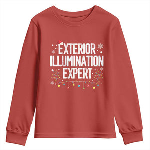 Funny Christmas Youth Sweatshirt Exterior Illumination Expert Christmas Lights TS09 Red Print Your Wear