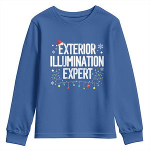 Funny Christmas Youth Sweatshirt Exterior Illumination Expert Christmas Lights TS09 Royal Blue Print Your Wear