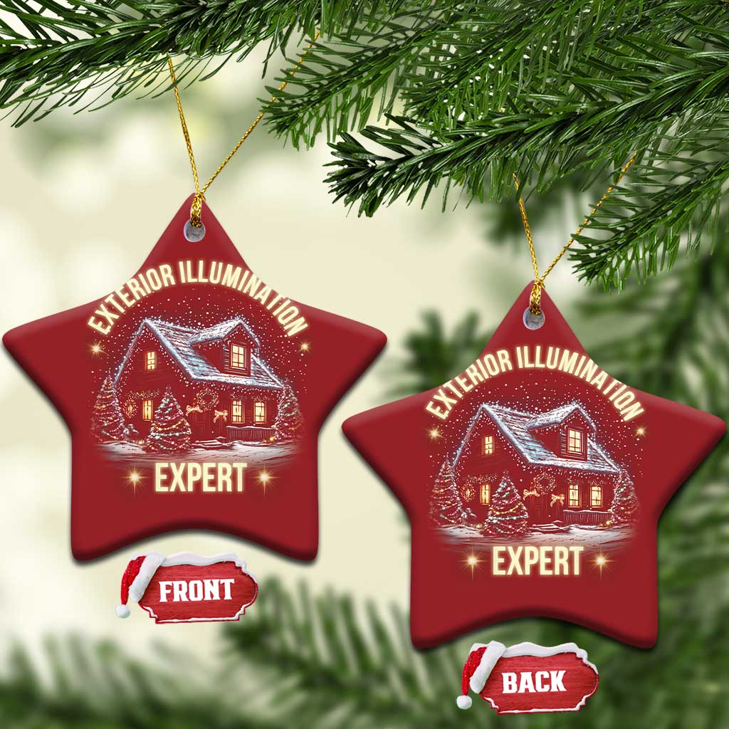 Funny Xmas Christmas Ornament Exterior Illumination Expert Christmas Lights Home TS09 Star Red Print Your Wear