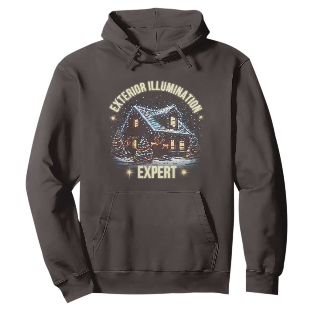 Funny Christmas Hoodie Exterior Illumination Expert Christmas Lights Home TS09 Dark Chocolate Print Your Wear