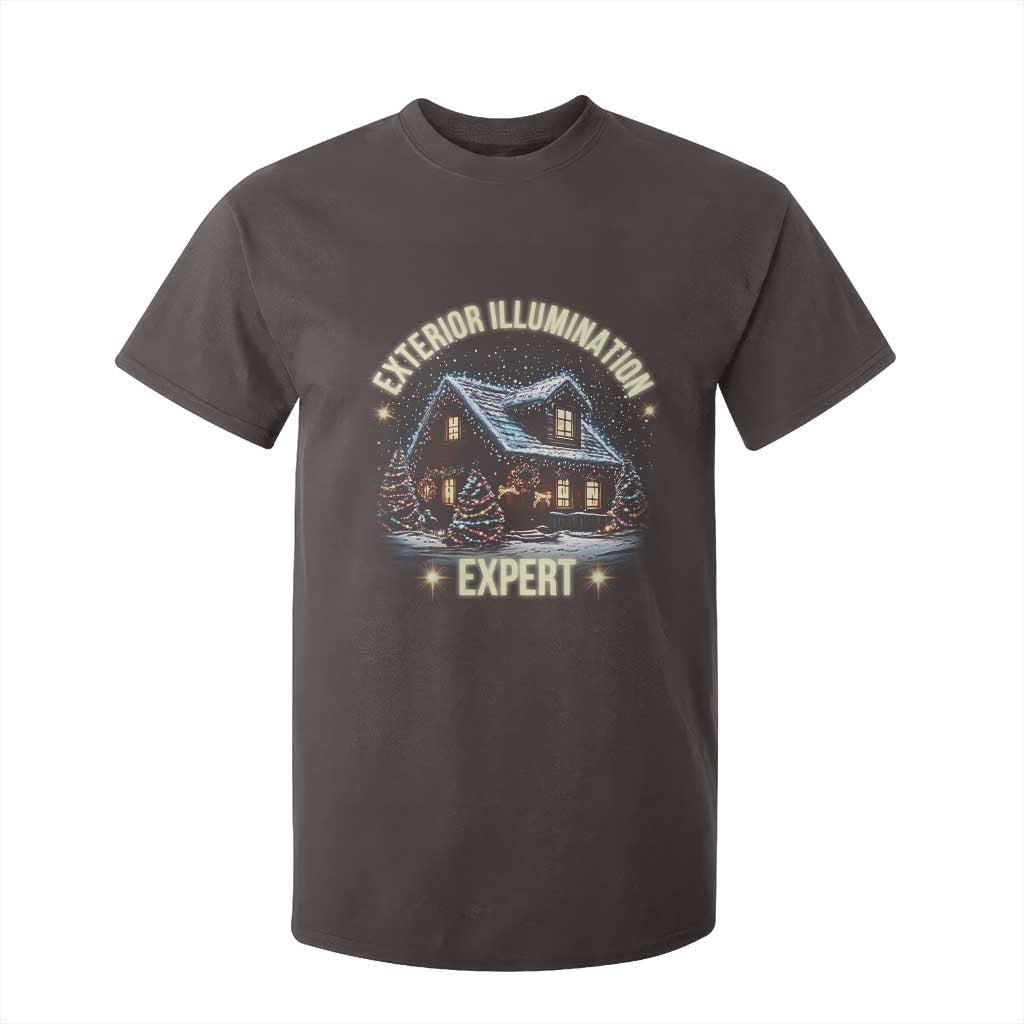 Funny Christmas T Shirt For Kid Exterior Illumination Expert Christmas Lights Home TS09 Dark Chocolate Print Your Wear