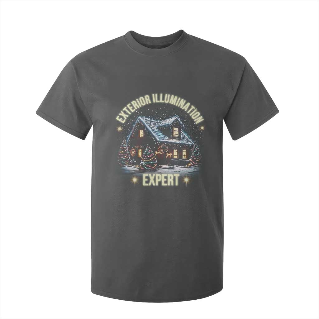 Funny Christmas T Shirt For Kid Exterior Illumination Expert Christmas Lights Home TS09 Dark Heather Print Your Wear