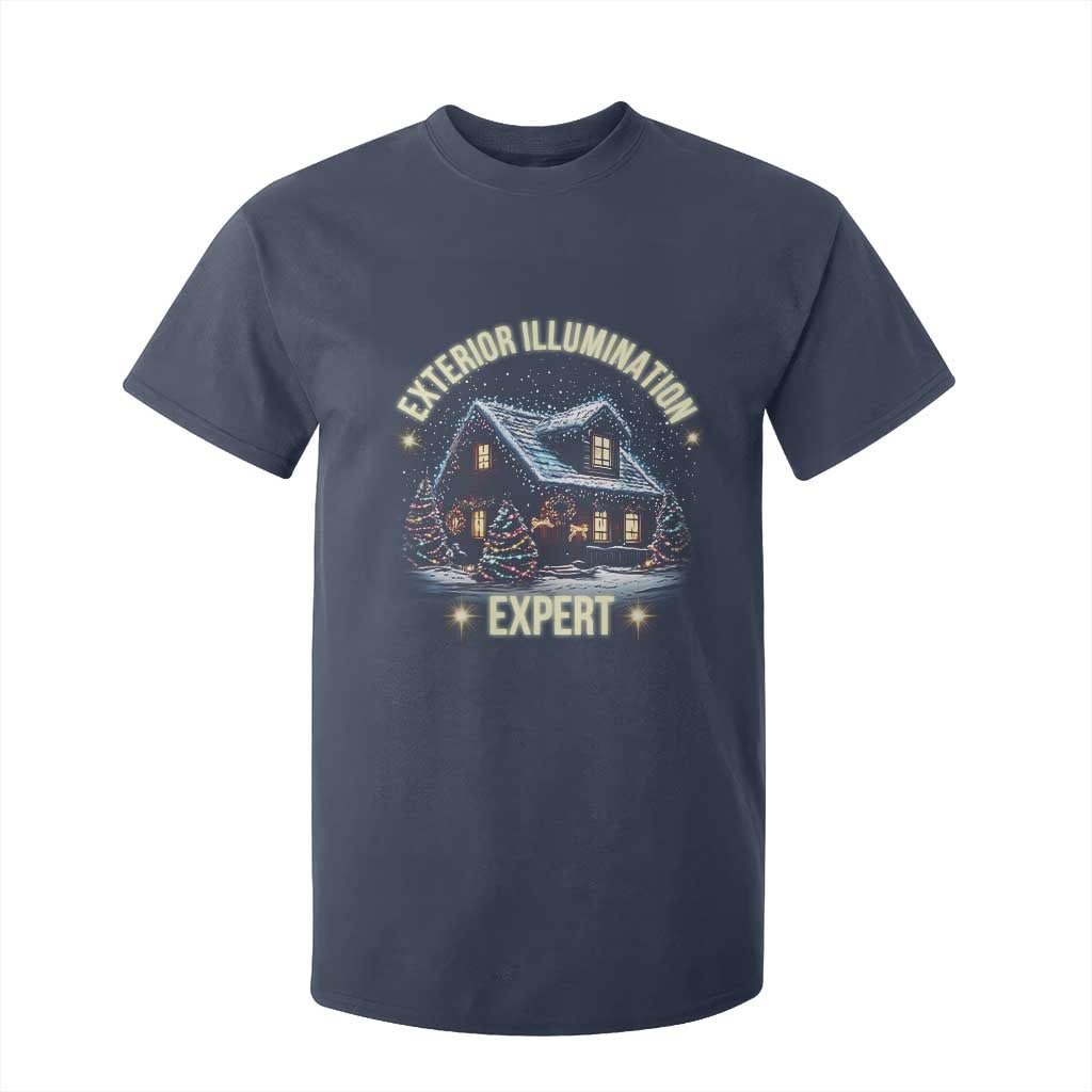 Funny Christmas T Shirt For Kid Exterior Illumination Expert Christmas Lights Home TS09 Navy Print Your Wear