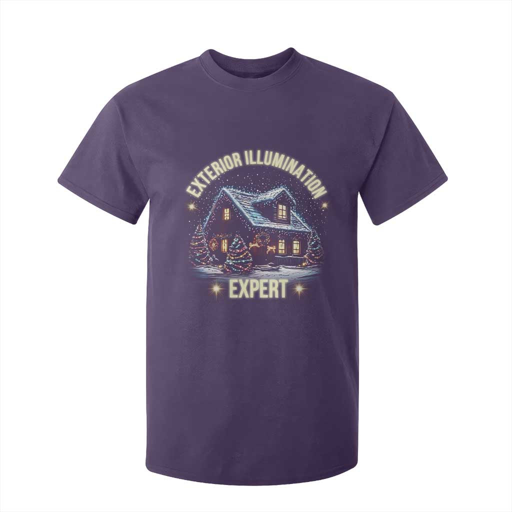 Funny Christmas T Shirt For Kid Exterior Illumination Expert Christmas Lights Home TS09 Purple Print Your Wear