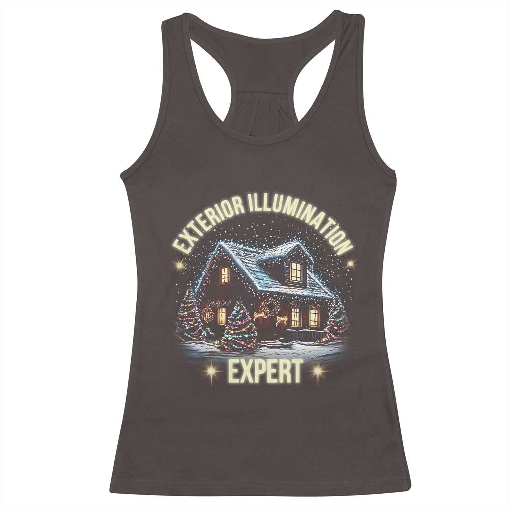 Funny Christmas Racerback Tank Top Exterior Illumination Expert Christmas Lights Home TS09 Dark Chocolate Print Your Wear