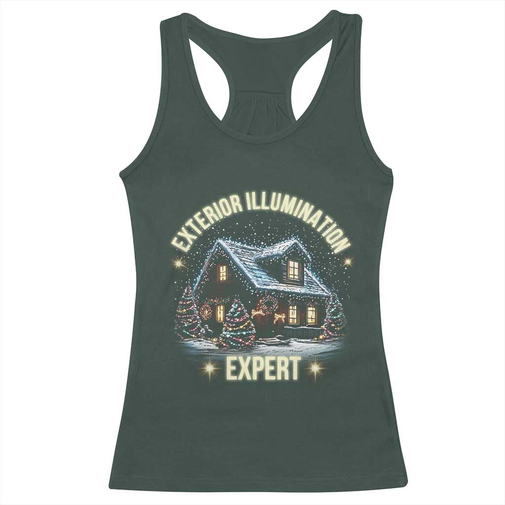 Funny Christmas Racerback Tank Top Exterior Illumination Expert Christmas Lights Home TS09 Dark Forest Green Print Your Wear