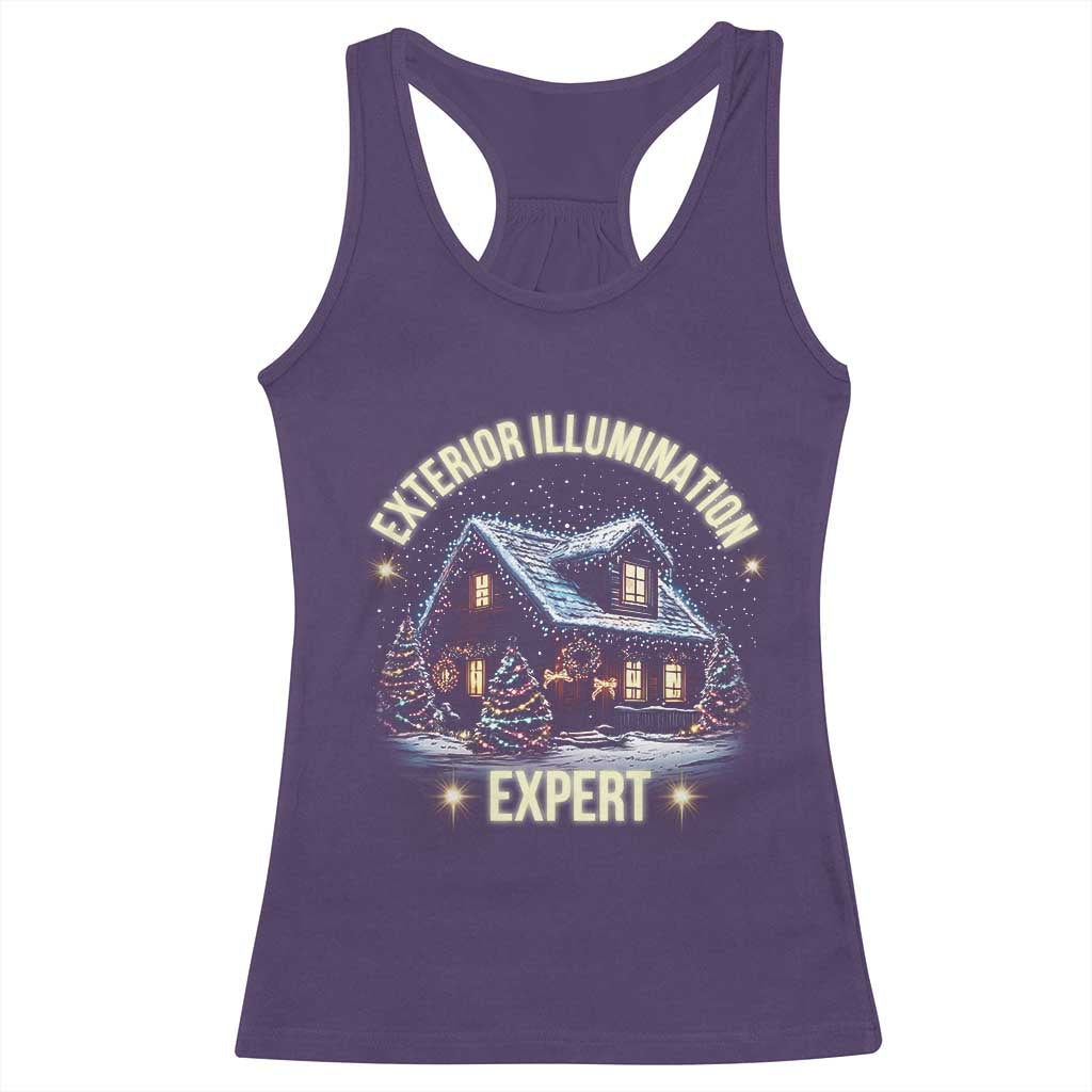 Funny Christmas Racerback Tank Top Exterior Illumination Expert Christmas Lights Home TS09 Purple Print Your Wear