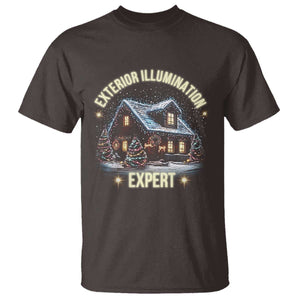 Funny Christmas T Shirt Exterior Illumination Expert Christmas Lights Home TS09 Dark Chocolate Print Your Wear