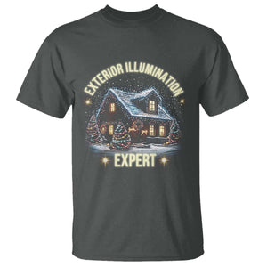 Funny Christmas T Shirt Exterior Illumination Expert Christmas Lights Home TS09 Dark Heather Print Your Wear