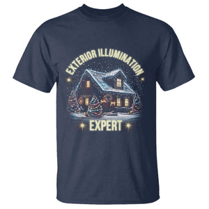 Funny Christmas T Shirt Exterior Illumination Expert Christmas Lights Home TS09 Navy Print Your Wear