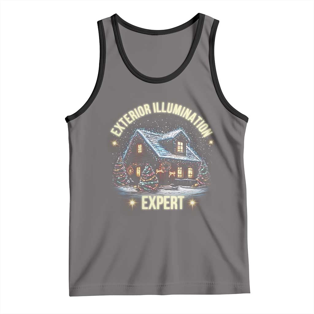 Funny Christmas Tank Top Exterior Illumination Expert Christmas Lights Home TS09 Deep Heather Black Print Your Wear