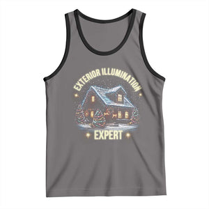 Funny Christmas Tank Top Exterior Illumination Expert Christmas Lights Home TS09 Deep Heather Black Print Your Wear