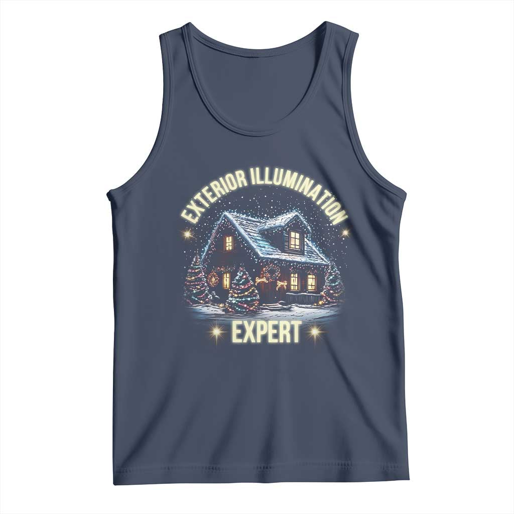 Funny Christmas Tank Top Exterior Illumination Expert Christmas Lights Home TS09 Navy Print Your Wear
