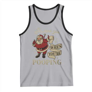 Funny Christmas Tank Top He Sees You When You Are Pooping TS09 Athletic Heather Black Print Your Wear