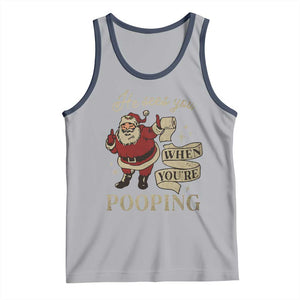 Funny Christmas Tank Top He Sees You When You Are Pooping TS09 Athletic Heather Navy Print Your Wear