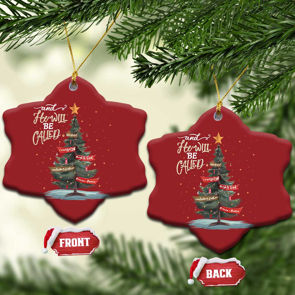 Christian Xmas Christmas Ornament He Will Be Called Wonderful Counselor TS09 Snow Flake Red Print Your Wear