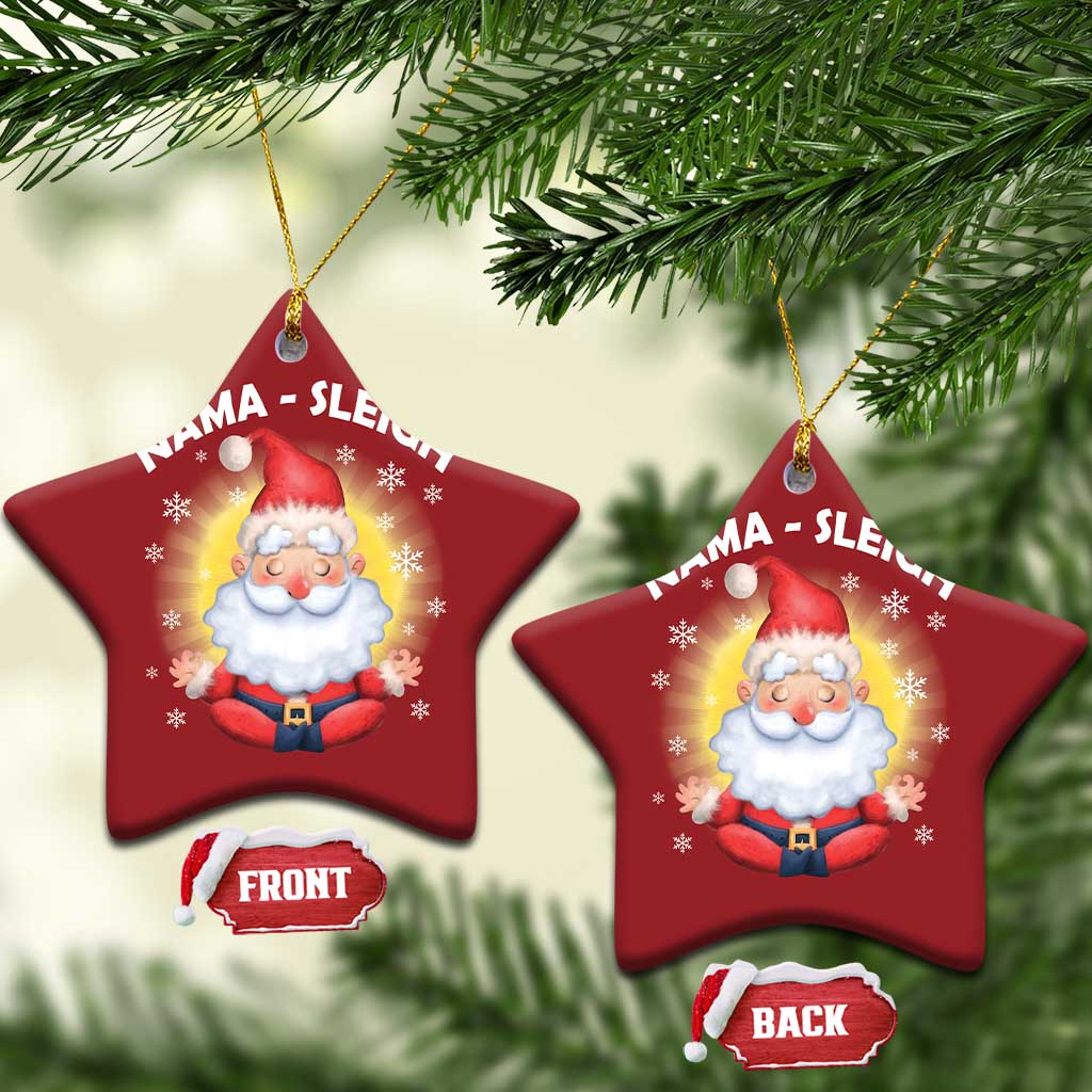 Xmas Yoga Christmas Ornament Nama Sleigh Cute Santa TS09 Star Red Print Your Wear