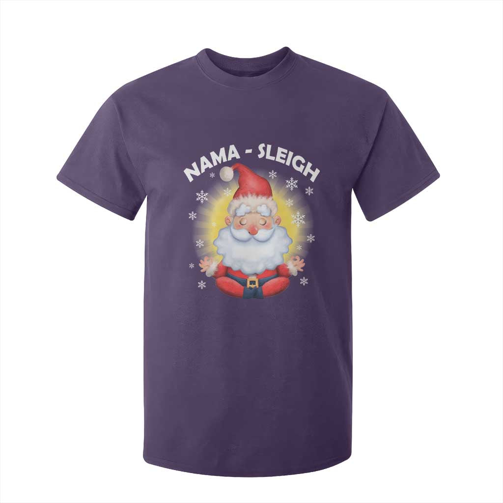 Christmas Yoga T Shirt For Kid Nama Sleigh Cute Santa TS09 Purple Print Your Wear