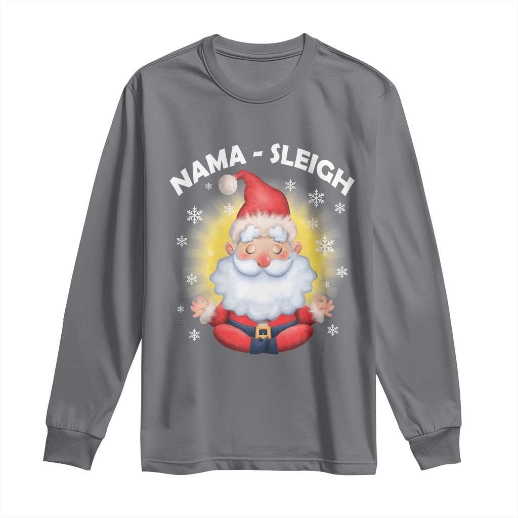 Christmas Yoga Long Sleeve Shirt Nama Sleigh Cute Santa TS09 Charcoal Print Your Wear