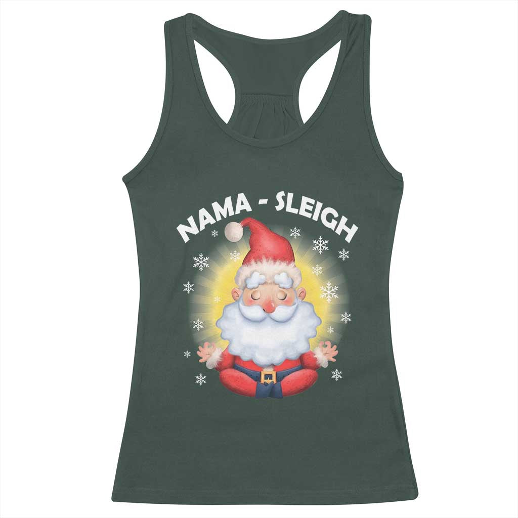 Christmas Yoga Racerback Tank Top Nama Sleigh Cute Santa TS09 Dark Forest Green Print Your Wear