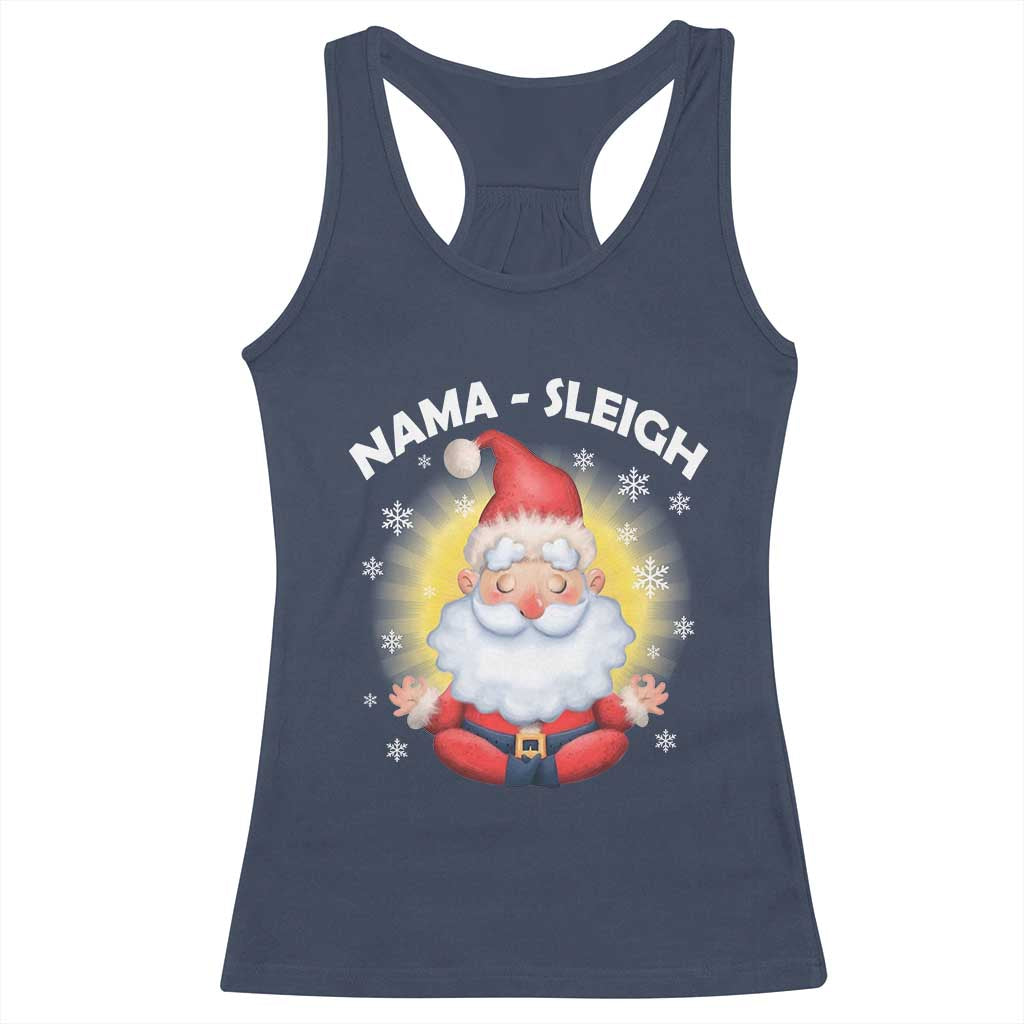 Christmas Yoga Racerback Tank Top Nama Sleigh Cute Santa TS09 Navy Print Your Wear