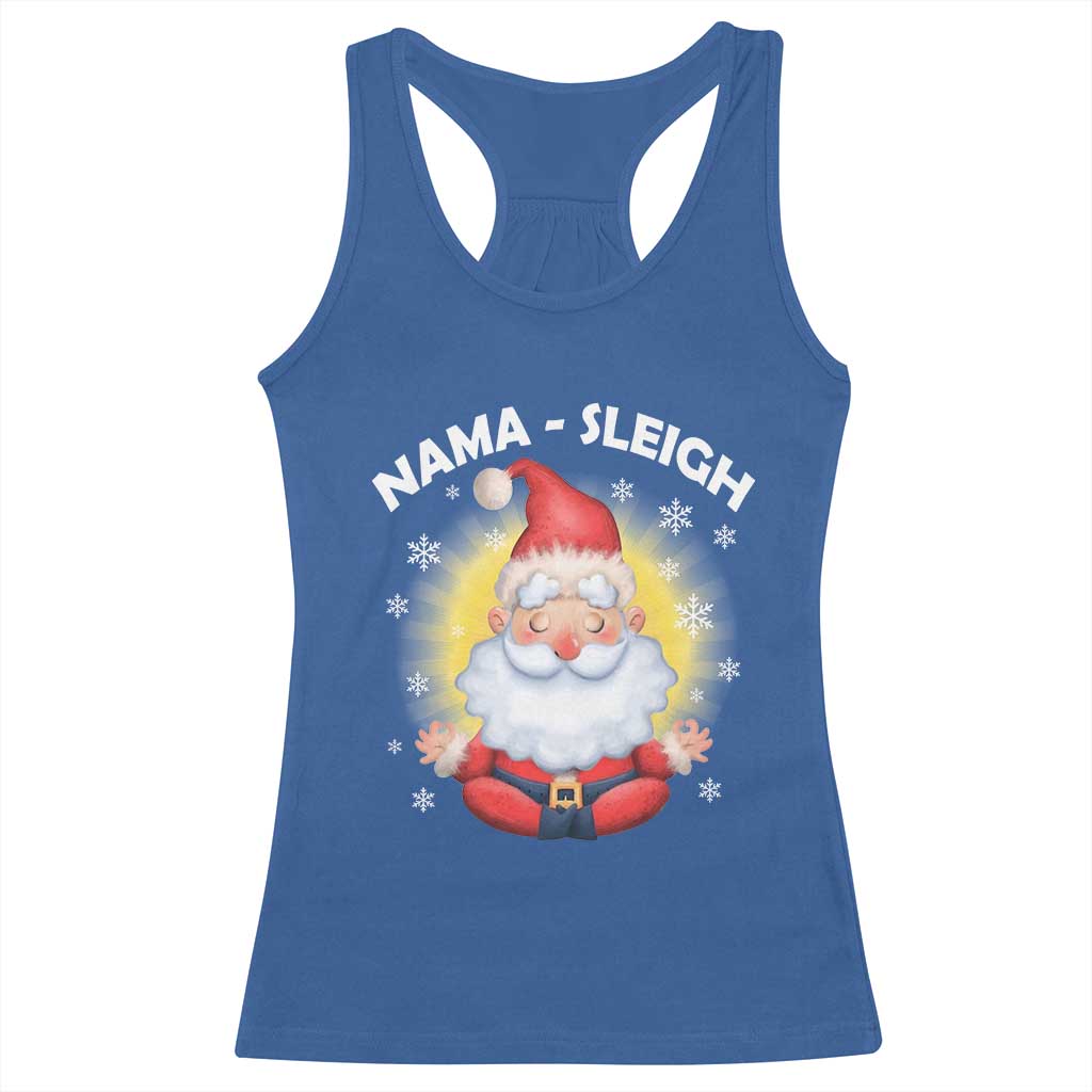Christmas Yoga Racerback Tank Top Nama Sleigh Cute Santa TS09 Royal Blue Print Your Wear