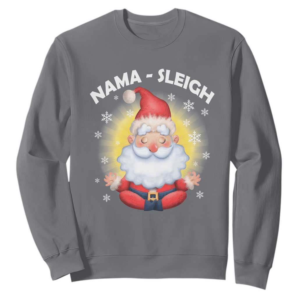 Christmas Yoga Sweatshirt Nama Sleigh Cute Santa TS09 Charcoal Print Your Wear