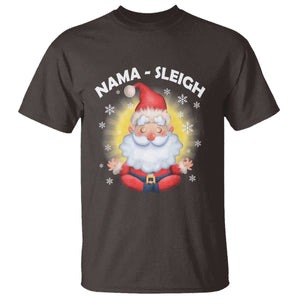 Christmas Yoga T Shirt Nama Sleigh Cute Santa TS09 Dark Chocolate Print Your Wear