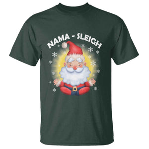 Christmas Yoga T Shirt Nama Sleigh Cute Santa TS09 Dark Forest Green Print Your Wear