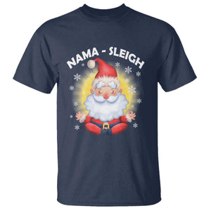 Christmas Yoga T Shirt Nama Sleigh Cute Santa TS09 Navy Print Your Wear