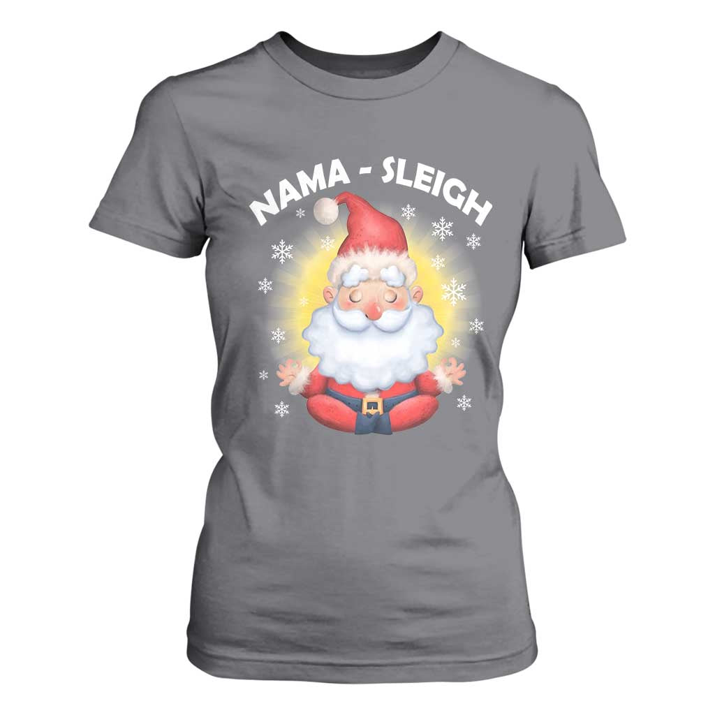 Christmas Yoga T Shirt For Women Nama Sleigh Cute Santa TS09 Charcoal Print Your Wear