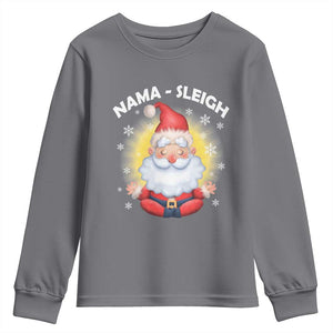 Christmas Yoga Youth Sweatshirt Nama Sleigh Cute Santa TS09 Charcoal Print Your Wear
