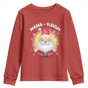 Christmas Yoga Youth Sweatshirt Nama Sleigh Cute Santa TS09 Red Print Your Wear