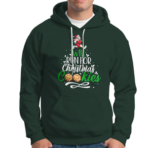 Will Run For Christmas Cookies Santa Running Race Hoodie TS09 Dark Forest Green Printyourwear
