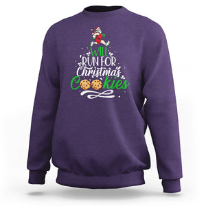 Will Run For Christmas Cookies Santa Running Race Sweatshirt TS09 Purple Printyourwear