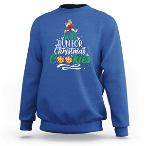 Will Run For Christmas Cookies Santa Running Race Sweatshirt TS09 Royal Blue Printyourwear