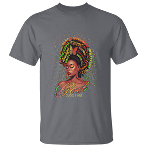 God Says I Am Melanin Strong Unique Black Women T Shirt TS09 Charcoal Printyourwear