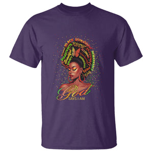 God Says I Am Melanin Strong Unique Black Women T Shirt TS09 Purple Printyourwear